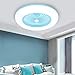 Trintion LED Deckenventilator mit Beleuchtung und Fernbedienung Leise 36W Deckenventilatoren Dimmbar Windgeschwindigkeit für Esszimmer Schlafzimmer Wohnzimmer Blau [Energieklasse A++]
