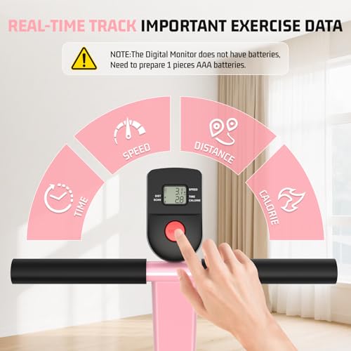 Image of Walking Pad Treadmill with Incline 20%, Manual Foldable Walking Pad with Handle Bar, 500lbs Capacity, Non-Slip Surface, Fixed Incline, Digital Monitor, Compact Build for Home /Gym /Indoor /Outside