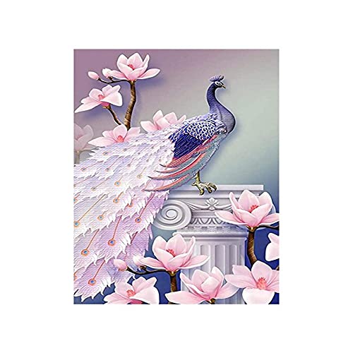 Fleur de paon peinture diamant 5D loisir créatif salon kit XXL adulte