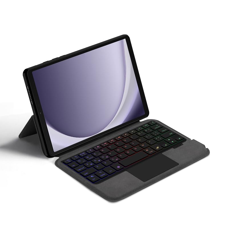 Image of ProElite Wireless Bluetooth TouchPad Keyboard Case for Samsung Galaxy Tab A11 8.7 inch /A9 8.7 inch, Wireless Bluetooth TouchPad Keyboard Built-in 7-Colors Backlit, Black