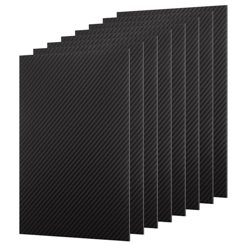 8PCS Carbon Fiber Sheets 200X300X1MM - 3K Twill Matte Carbon Fiber Laminate Plate for Handmade DIY Wallet Model Part Repair Panel
