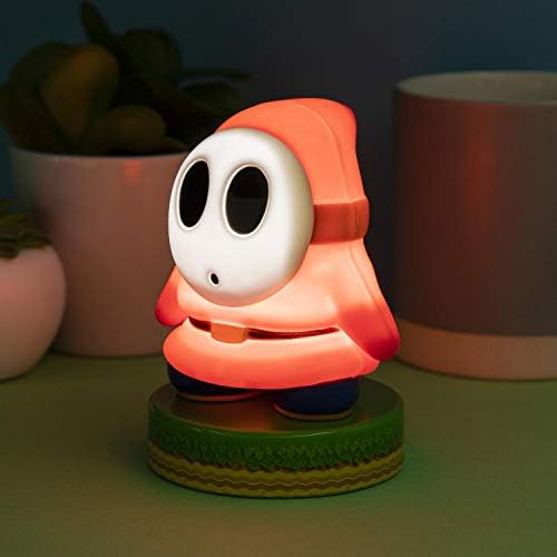 Paladone Super Mario Shy Guy 3D Icon BDP | Officially Licensed Nintendo Collectable | Unique Gift Idea | Bright Night Light or Desk Lamp | Battery Powered by 2 x AAA, White