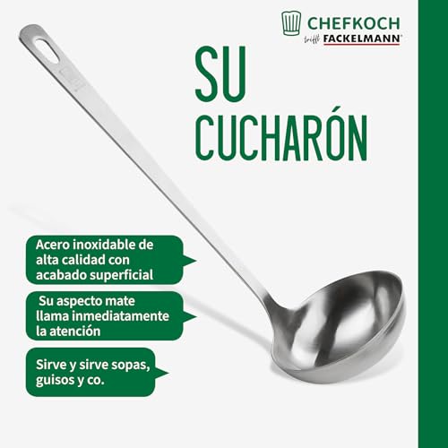 Miniatura 2 de Chefkoch Cuchara - Para Servir Y Servir Sopas Y Guisos, Acero Inoxidable De Aspecto Mate - Cuchara Sopera Apta Para Lavavajillas