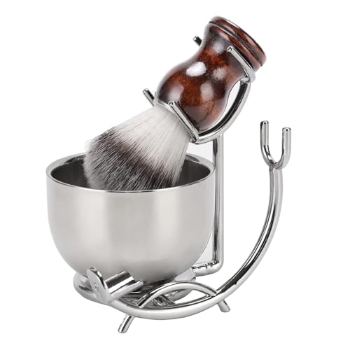 SANWA Grooming Shaving Set for Men, Strong Brush Stand and Straight Razor,Shaving Brush,Stainless Steel Shaving Soap Bowl,For Guaranteed Best Shave of Your Life, Nice Gift for Dad, boyfriend, Husband