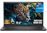 Dell 15 Touchscreen Laptop, 15.6" FHD (1920 x 1080) WVA Display, Intel Core i5-1334U, 16GB RAM, 512GB SSD, Windows 11 Home in S Mode, Wi-Fi 6, Student Laptop for College and Home