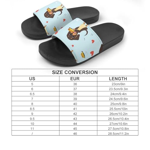 Dachshund Dog BBQ Grilled Sausages Men's Bathroom Slippers Shower Indoor Home Beach Outdoor Shoes for Women2