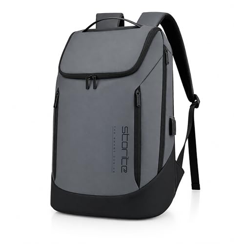 Image of Storite Premium Laptop Backpack for Men & Women | 15.6 inch Laptop Bag | Water Resistant Business Travel Backpack | Durable Smart Bag (Grey)