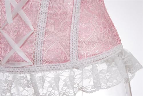 Image of Women's Lace up Gothic Jacquard Shoulder Straps Tank Overbust Shaper Corset Bustiers Top