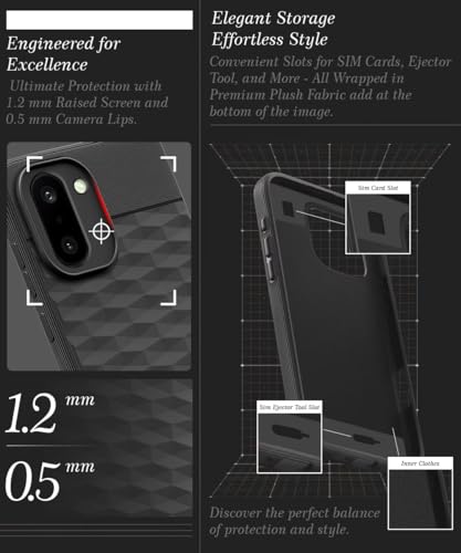 Image of WOW IMAGINE Back Cover for 1+ OnePlus 15R 5G 2025 with Hexa Cube Design | Ultra Slim Soft Rubberised Case | Inner Velvet Fabric | Silicone Flexible Mobile Case | Camera Protection - Black