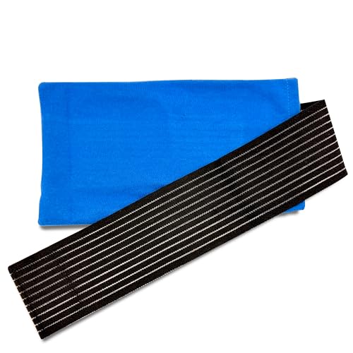 Funda para bolsa de gel frío/calor con banda elástica ajustable 26×15 cm, acolchado, lavable y reutilizable; sujeción antideslizante para bolsa de gel en rodilla, cervicales, hombro, lumbar, muslo