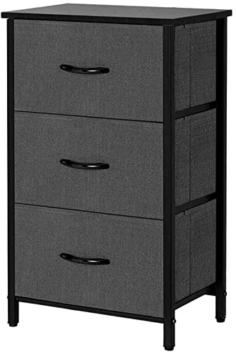 AZL1 Life ConceptStorage Dresser Furniture Unit-Small Standing Organizer for Bedroom, Office, Living Room, and Closet-3 Drawer Removable Fabric Bins, Black