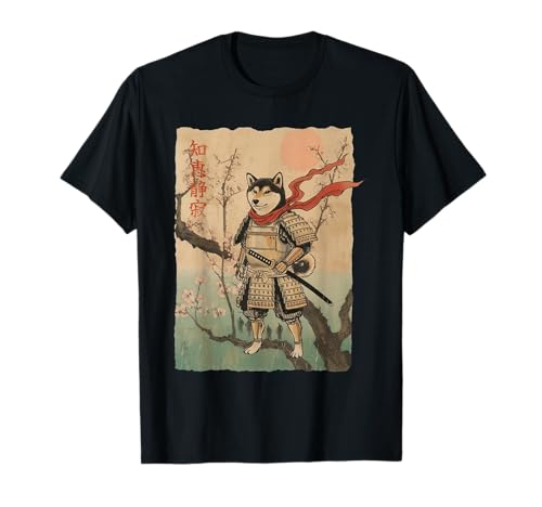 Samurai Shiba Inu Dog Japanische Kriegerkunst T-Shirt