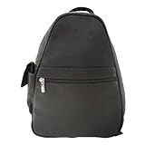 Piel Leather Tri-Shaped Sling Bag, Black, One Size