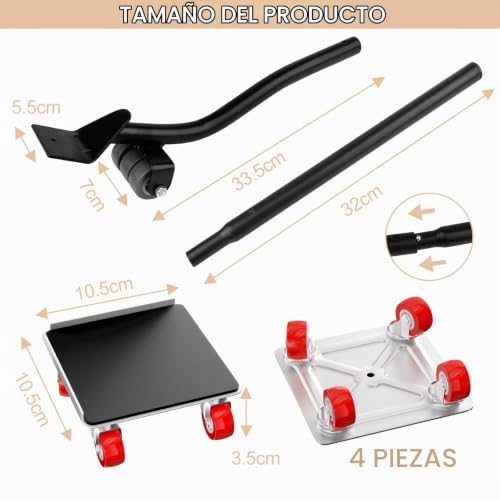 Miniatura 2 de Zencantorous Transportador De Muebles, Ruedas Para Muebles Pesados, Kit Elevadores De Muebles, Ruedas Giratorias De 360 Grados, Para Mover Todo Tipo De Muebles Pesados, Máxima De 300kg
