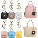 KuuGuu 6 PCS Mini Backpack Keychain Super Smalls Makeup Bag Cute Snap Coin Wallet PU Leather Lipstick Bag Card Holder Data Cable Organizer Fashion Bag Charms Accessories for Women Girls （Color 6）