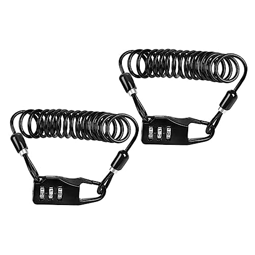 VANZACK 4 Pcs Bike Cable Lock, 3 Digit Combination Lock Secure Resettable Combination Bike Lock, Lightweight Flexible Lock Anti-Theft Security Cable for Bicycles Motorcycle Scooter