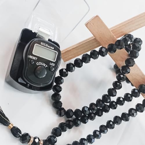 Image of Digital Tasbih Counter and Prayer Beads Combo Pack - Efficient and Elegant Prayer Aid (Black)