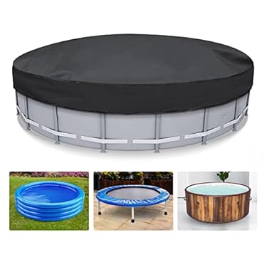 AMAZON - 15 Ft Round Pool Cover, Solar Pool Cover for Above Ground Pools – Upgraded Hot Tub Cover with Drawstring Design to Keep Sturdy, Easy to Install, Waterproof and Dustproof (Black)