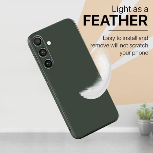 Image of Back Cover for Samsung Galaxy S24 FE 5G | Full Camera Protection | Premium Liquid Silicon Case | Flexible Bumper Case for Samsung Galaxy S24 FE 5G (Military Green)