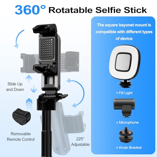 3-in-1 Mini Tripod, Selfie Stick for iPhone, Tripod for iPhone with Remote Control, Lightw - image 4