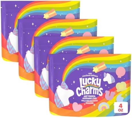 Lucky Charms Only Marshmallows Snacks and Baking Ingredient, St. Patrick’s Day Edition, 4 oz (Pack of 4)