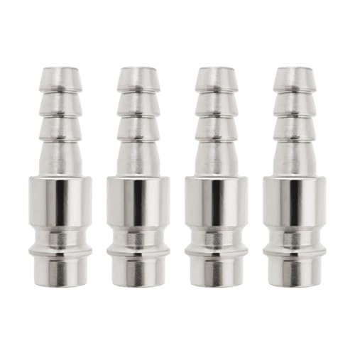 YINETTECH 4 Pezzi 8mm Stile Europeo Compressore Aria Tubo Raccordo Sgancio Rapido Connettori Tubo Per 8mm Compressore Aria Tubo Argento