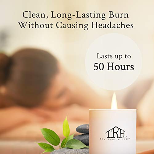 The Rustic House Candles Soy Wax Spring + Summer Scented Candle | Long Burning Fresh Scent Floral Candle | Hand Poured Clean Linen Candles In Glass Container With Wood Lid,Olive Blossom #TOP7