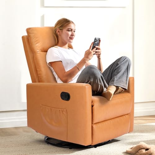 image for Sweetcrispy Recliner Chair, 360 Swivel Rocker Chair for Adults, Glider