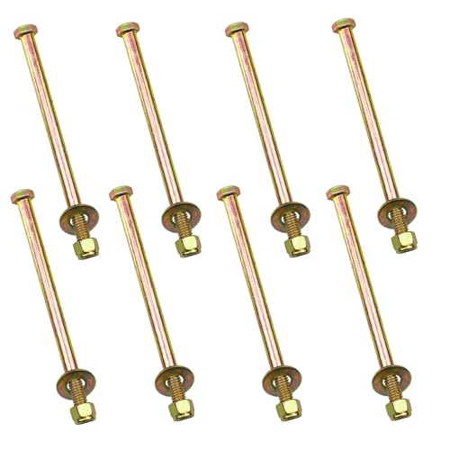 Image of 3 /8 inch x 6 inch Hex Head Bolt by Color Galvanization with Ny lon Lock nut and Large Size Washer Assortment Kit,Alloy Steel,Grade 5.(8pcs Pack),by Metalsuberg.