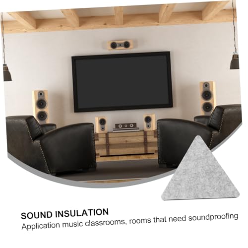 Toddmomy 12pcs Paneles Acústicos de Fieltro Gris Adhesivos para Aislamiento Sonoro Diseño Triangular para Fácil Instalación para Estudios en Casa Oficinas y Arte Decorativo de Pared miniatura 7