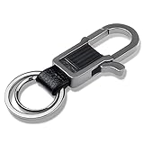 【Material de actualización】Llavero pequeño y portátil de doble capa, duradero, cómodo de manejar, marco de metal, antioxidante, nunca se desvanece. Dimensiones: 99 x 33 mm.