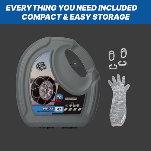 Snow Chains for Pickup Trucks & SUVs Off-road, Heavy Duty Quick Fit & Easy Installation Snow Tire Chains, Portable Reusable Emergency Tire Traction Chain, Set of 2 (HP2340) by HILLCLYM - Image 9