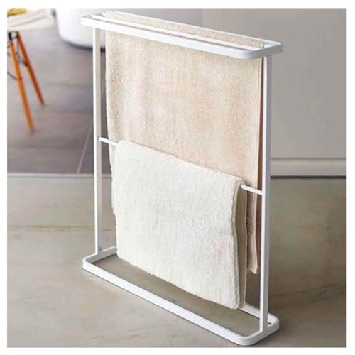 Genérico Toallero de pie con 5 Barras para baños pequeños y cocinas, Ideal para hoteles - 63 x 18 x 76 cm.(Color:Blanco)