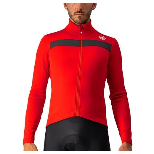 Castelli Cycling Puro 3 Jersey FZ for Road and Gravel Biking I Cycling - Red/Black Reflex - Large