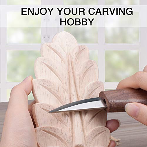 WAYCOM Sloyd Knife, Wood Carving Sloyd Knife for Whittling and Roughing for Beginners - Spoon Carving Tools Thin Wood Working(sloyd Knife-Black Walnut Handles)
