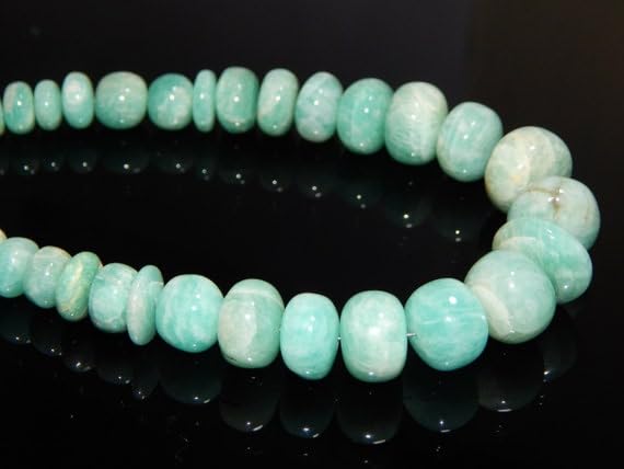 Amazonite roundelle beads pierres lisses pour fabriquer vos bijoux d'été