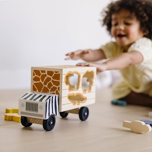 Image of Melissa & Doug Animal Rescue Shape-Sorting Truck - Wooden Toy with 7 Animals and 2 Play Figures (Pack of 6)