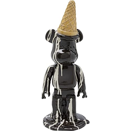 Kare Design Deko Figur Gelato Bear Schwarz Bär Tiermotiv Polyresin Kunst Dekoartion Accessoire Wohnzimmer Geschenkartikel 40x16x15cm (H/B/T) Blacks