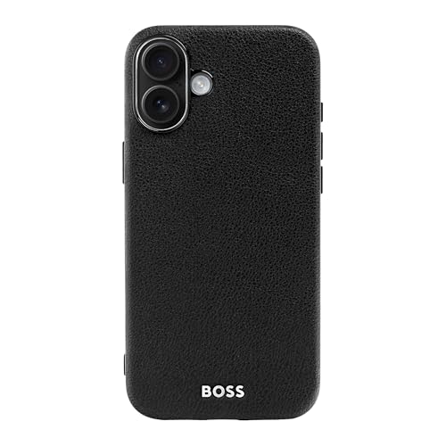 Coque BOSS Grained pour iPhone 16 protection rigide noire élégante - 4