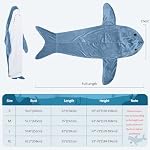 Shark Blanket Hoodie Onesie for Adults and Kids, Cozy Flannel Shark Costume Sleeping Bag
