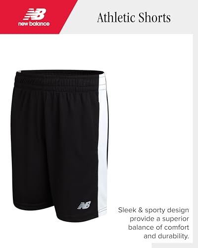 New Balance Boys Athletic Shorts - 2 Pack Moisture-Wicking Performance Mesh Running and Sports Shorts for Boys for (4-20)4