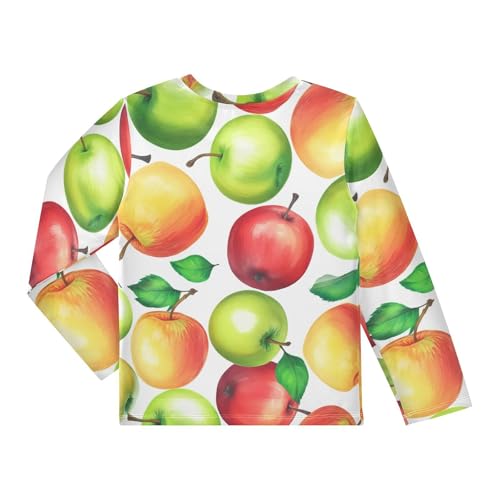 Red Green Fruit Boy's Rash Guard Swim Shirt Long Sleeve Sun Shirt for Kids Toddlers UPF50+2