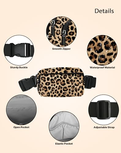 Image of Leopard Print Fanny Pack for Women Belt Bag Fashion Everywhere Waist Pouch Lightweight Crossbody Bags with Adjustable Strap