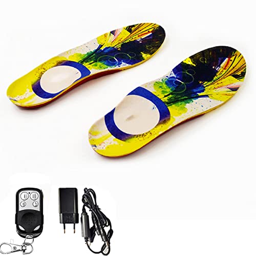 Beheizte Einlegesohlen Mit Fernbedienung, Wiederaufladbares Elektrisches Heizkissen Thermoeinlagen Für Damen Und Herren Für Die Winterjagd Angeln Wandern Camping,L Cover