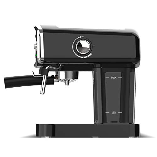 Foto von 19 Bar Retro, Siebträgermaschine für Kaffee & Espresso, Milchaufschäumer, Espressomaschine, Kaffeemaschine, Cappuccino (Schwarz)