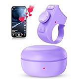 [New Upgrade, Easy to Use] TikTok Scrolling Ring Remote Control, Camera Shutter Remote, Wireless Bluetooth Scrolling Ring for iPhone, iPad, iOS, Android - Purple