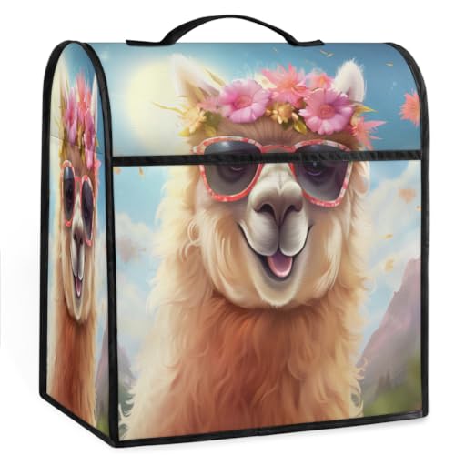 Coffee Maker Cover Flower Alpaca Kitchen Appliance Covers Small Appliance Covers Blender Cover Juicer Cover Dust Covers for Kitchen Appliances with Top Handle and Pockets,Washable,C723