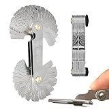 CYTGOUPER 52-Teiliges Edelstahl Gewindelehre,Gewindelehre Metrisch Zoll,Feingewinde Messwerkzeug Für 24 Blätter 0,25-6,0 MM Und 28 Blätter 4G-62G,Ideal Für Präzisionsmessungen