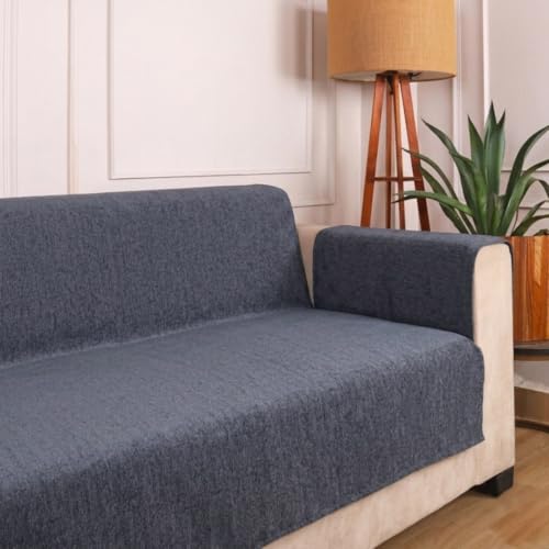Image of STITCHNEST 'LuxeFit Series' 2 Seater Sofa Cover | Full Coverage with Armrest Pocket | Elegant Woven Fabric, Washable & Durable for Modern Living