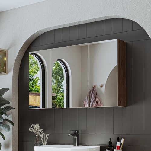 ROOMART Badezimmermöbel Set Gusto 120 cm 4 Teilig mit Keramik Waschbecken (Eiche, Spiegelschrank) ROOMART Badezimmermöbel Set Gusto 120 cm 4 Teilig mit Keramik Waschbecken (Eiche, Spiegelschrank)